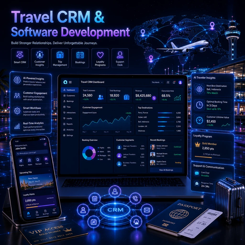 Custom travel CRM software development solutions